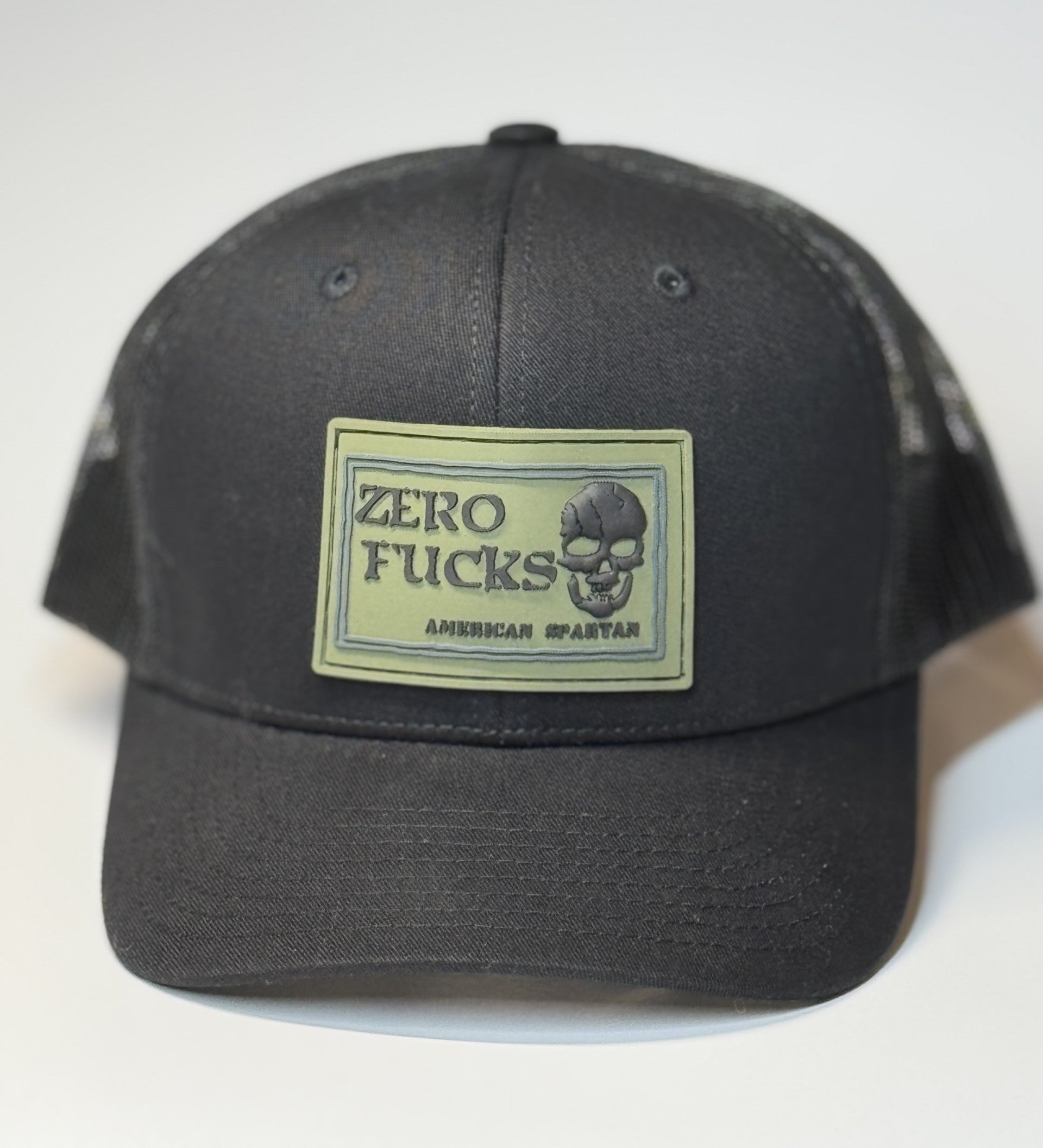 HAT BLACK ON BLACK MESH ZERO FUCKS