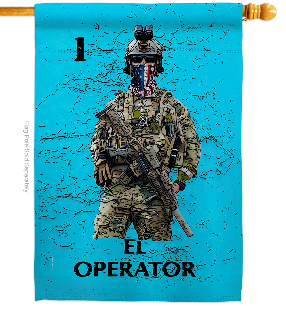 EL OPERATOR FLAG. 28/40 INCH FLAG, DOUBLE SIDED.