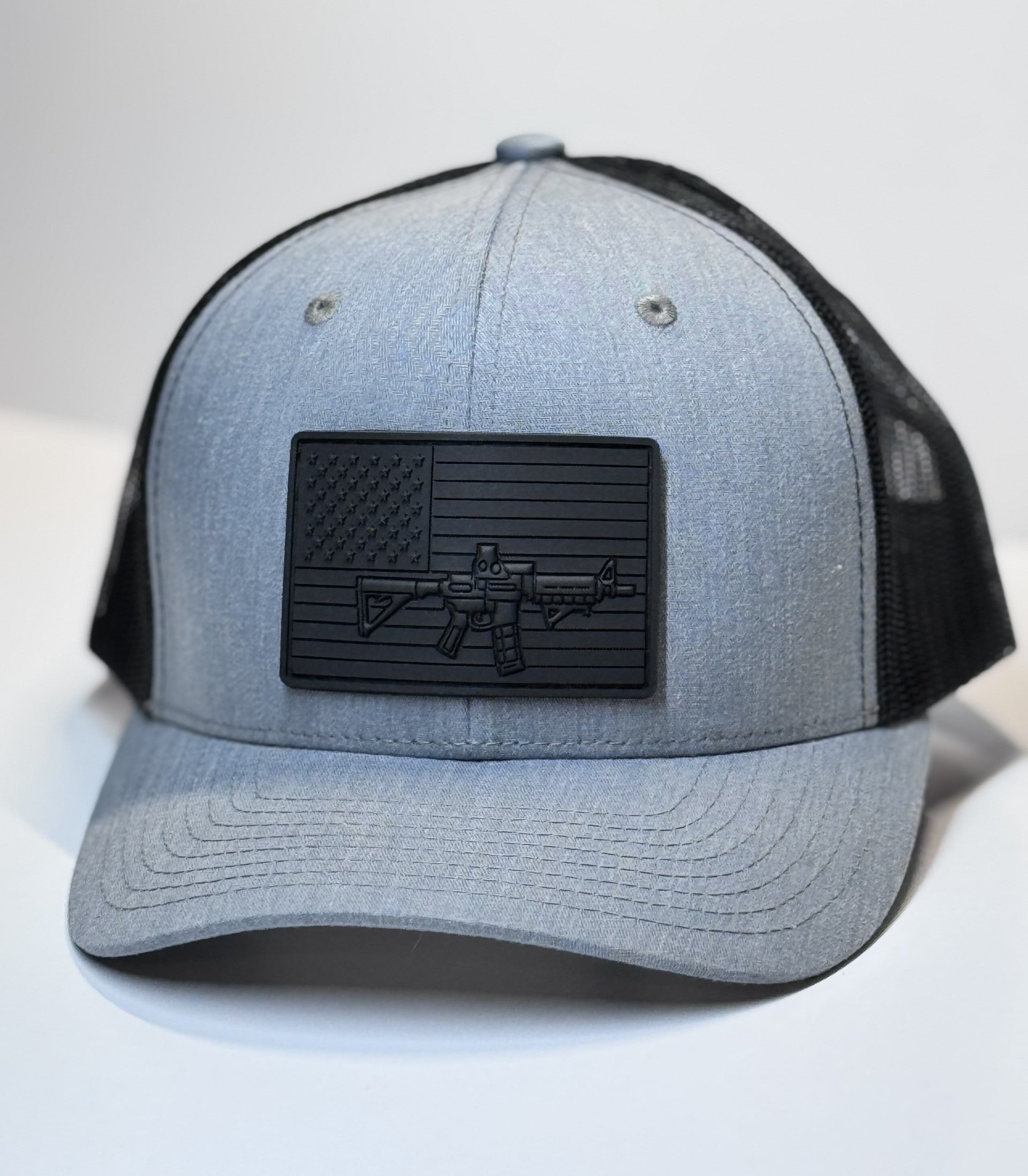 HAT, GREY ON BLACK MESH BLACK FLAG M4