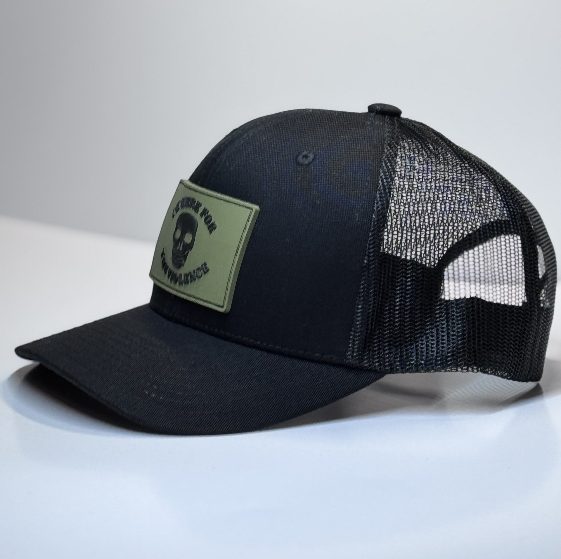 HAT BLACK ON BLACK MESH HERE FOR THE VIOLENCE