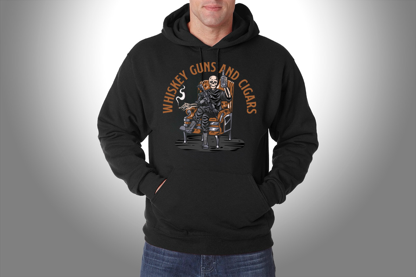 WHISKEY, CIGARS, GUNS PULLOVER/HOODIE