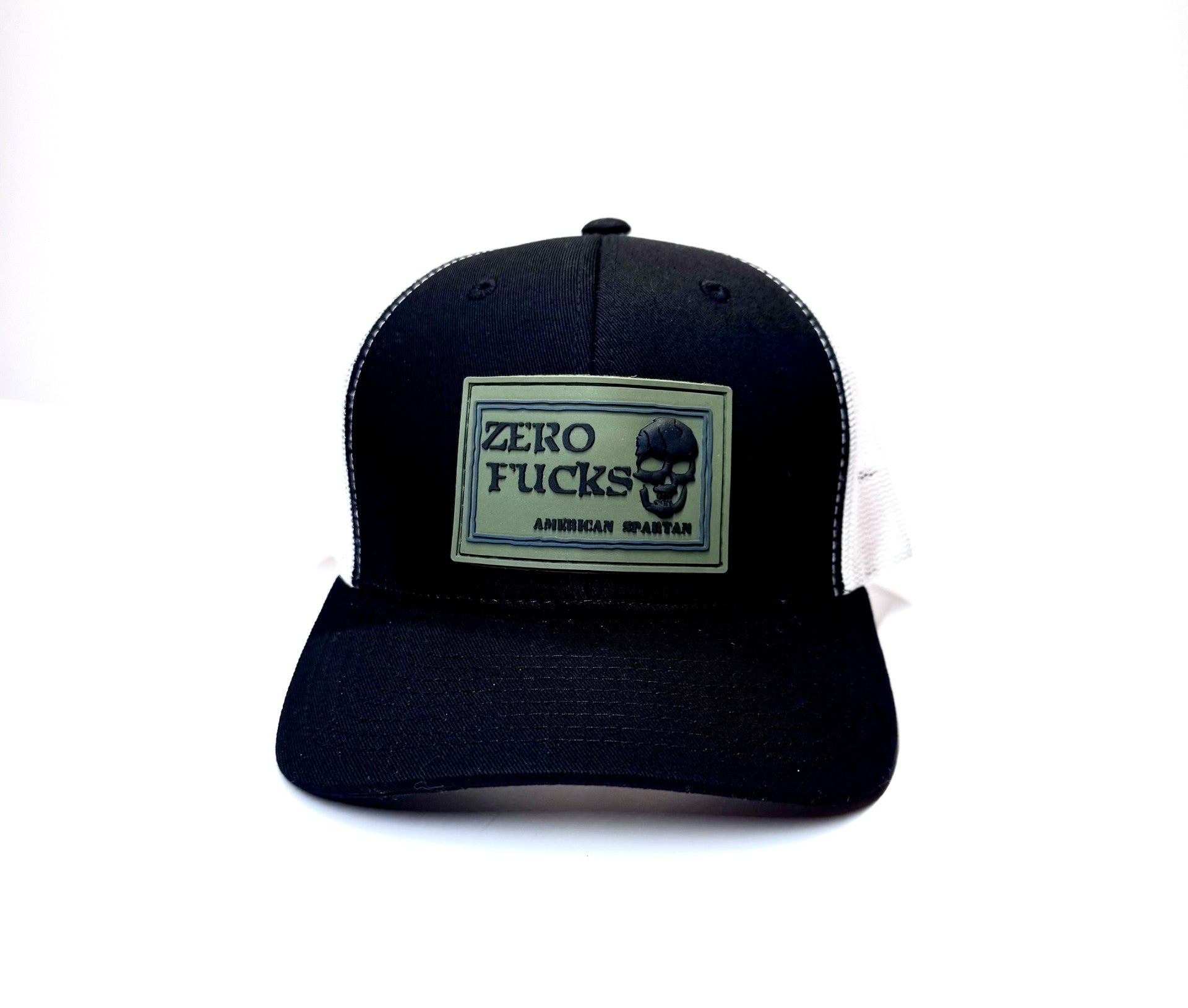 HAT BLACK ON WHITE MESH ZERO FUCKS