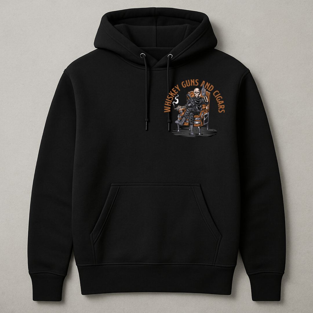 WHISKEY, CIGARS, GUNS PULLOVER/HOODIE
