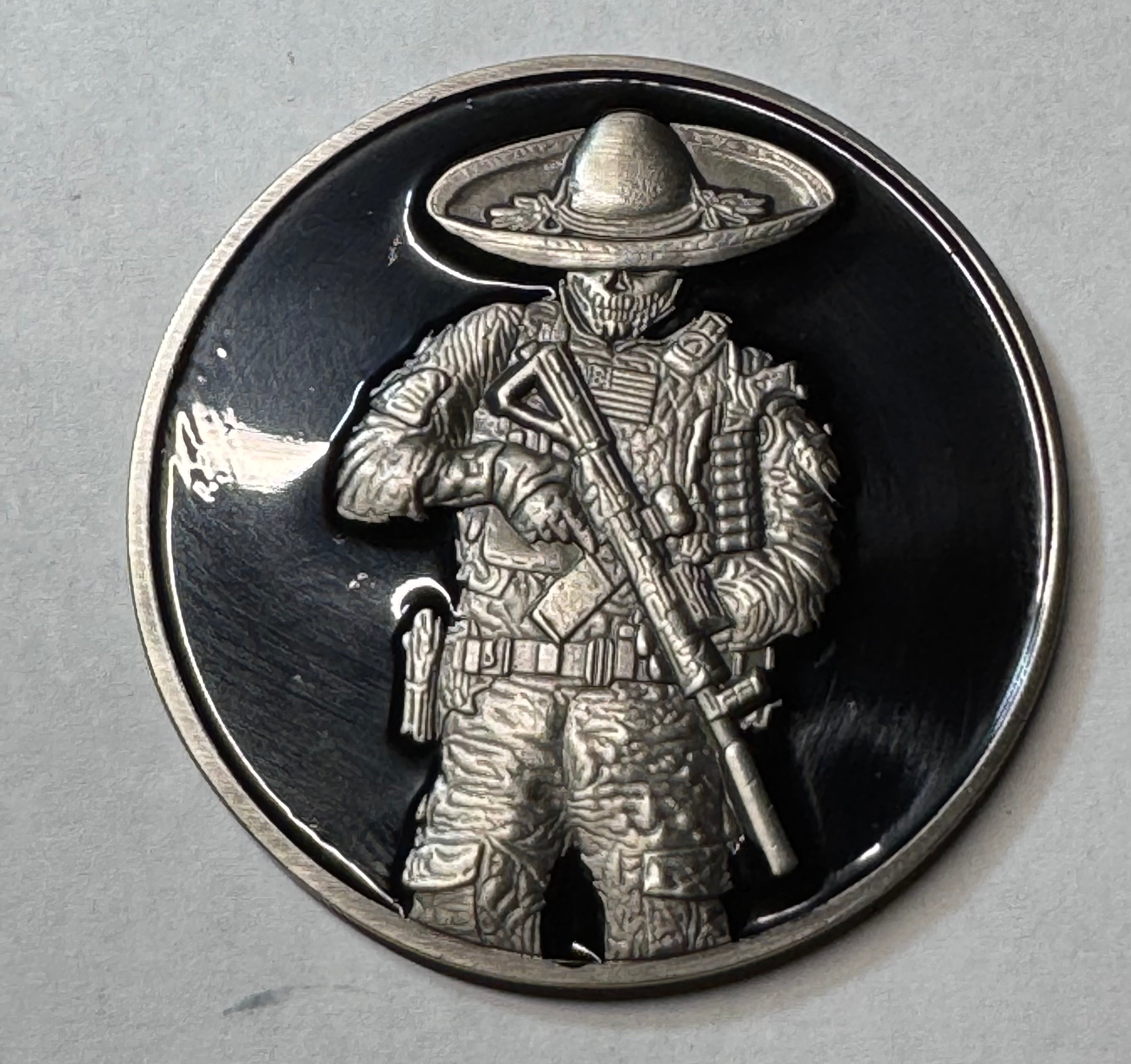 RAISED CHALLENGE COIN MARIACHI/AMERICAN WARRIOR
