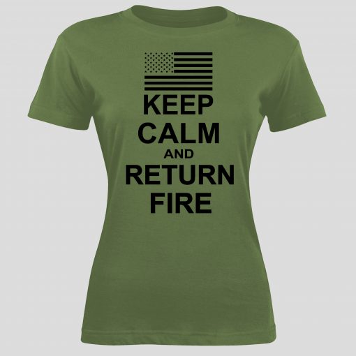 Keep Calm & Return Fire (OD Green) Crew Neck
